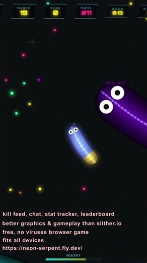 Free Fun New Snake Browser Game For All Devices - https://neon-serpent.fly.dev/