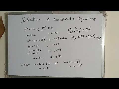 Solution of Quadratic Equation by Completing the Square Method
