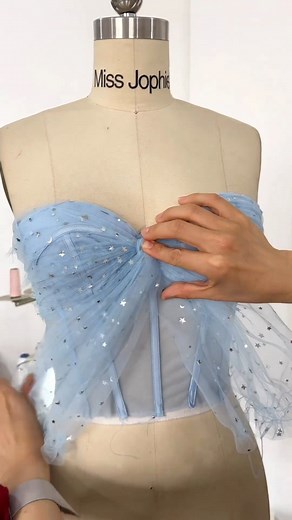 4.5K views · 291 reactions | The Making a strapless sweetheart midi sky blue prom dress. Pretty  @missjophielofficial | CoutureNotebook | Facebook