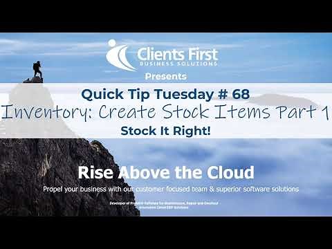 Acumatica Cloud ERP Tip 68: Inventory: Create Stock Items Part 1