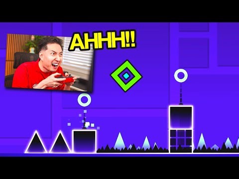 MY FIRST TIME PLAYING GEOMETRY DASH.. (RAGE QUIT)
