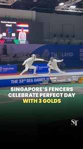 SEA Games 2025: Singapore's fencers Raphael Tan, Elle Koh and Juliet Heng clinched all 3 gold medals on offer on day 1 of the fencing competition. 🤺 https://str.sg/aZd3 | The Straits Times