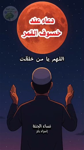 دعاء مستجاب عند خسوف القمر فى ليلة ظهور (القمر الأحمر اليوم) اللهم تقبله وغير حالنا إلى أحسن حال | نساء الجنة