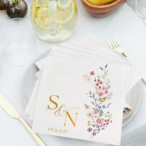 Custom Dinner Napkins for Weddings, Personalized Wedding Napkins, Beverage & Luncheon Sizes, 2-ply Paper, White - Etsy