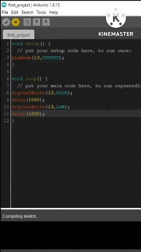 arduino first sketch , led blinking code #arduino #electronic #programming
