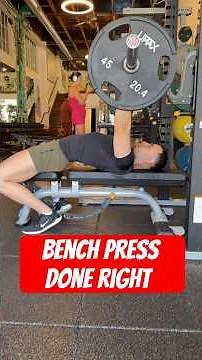 Flat barbell bench press form explained. Proper setup, bar path, leg drive, and chest engagement.
