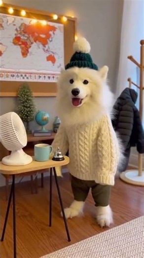 Miniature Samoyed Declares Indoor Snow Day