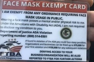 Warning as ‘fake’ COVID mask exemption card is circulated to help trick businesses