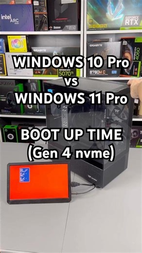 Win 10 Pro vs Win 11 Pro Boot Up Time on Gen 4 nvme #shorts #pc #windows #windows10 #windows11 #nvme