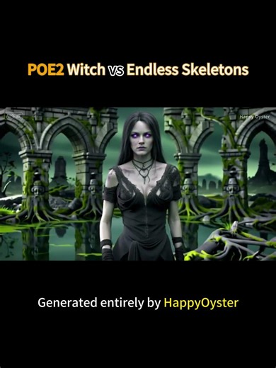 I asked AI to generate POE2 Witch gameplay... #poe2 #pathofexile2 #gaming#happyoyster #worldmodel