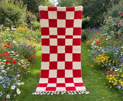 Moroccan Runner Red Moroccan Runner Rug-custom Beni Ourain Runner Rug - Blue Runner Rug - Hallway Runner Moroccan - Soft Wool Runner - Etsy