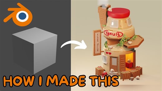 Making a 3D Yakult Stand in Blender