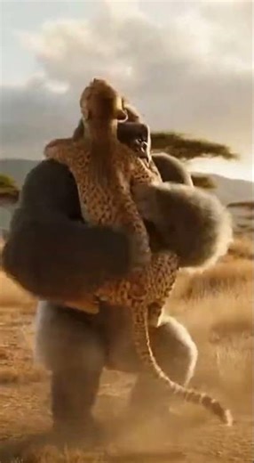 Epic Gorilla vs. Cheetah Showdown! #Gorilla #shorts