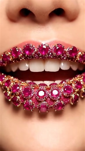 ASMR Applying Ruby Medal Ring Lipstick 💎❤️ | Sparkling Gem Lip Transformation