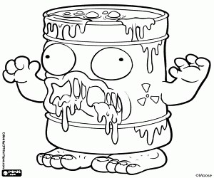 Toxic Trash Rim, Trash Pack coloring page printable game