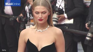 Toni Garrn wows in floor-touching black ensemble at Cannes