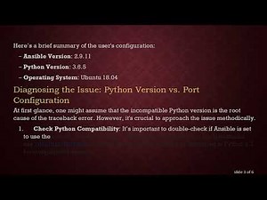 Resolving Traceback Errors in Ansible: How to Fix Port Configuration Issues