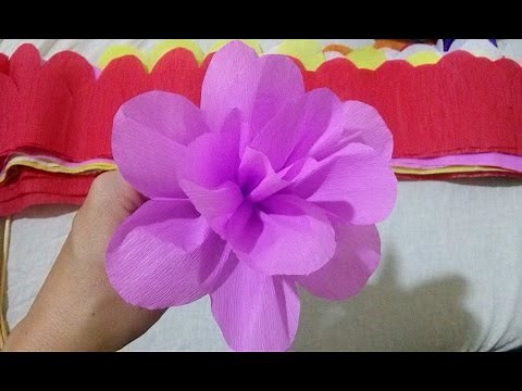 How to Make a Crepe Paper Flower - Paper Crepe Flower [Tutorial 17]