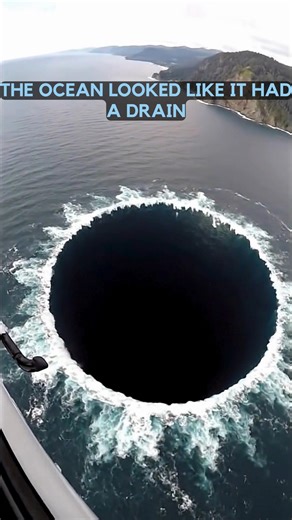 THE OCEAN LOOKED LIKE IT HAD A DRAIN From above, this looks like a perfect black “hole” opening in the sea — a dark center with a bright ring of whitewater around it, like the water is circling into a giant plughole. In real life, oceans can form violent rotating currents (maelstroms, tide rips, whirlpools), but a clean, perfectly round void like this usually comes from editing/VFX, heavy contrast, or a camera illusion that turns the middle into pure black while the foam stays bright. You’ll see