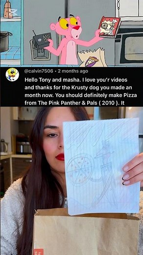 Pink Panther's Purr-fect Pinkaroni Pizza! #shorts #pizza #pinkpanther @calvin7506