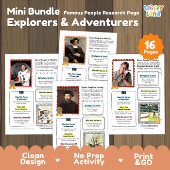 Famous Explorers Research Project | Adventure & Discovery Biography Bundle