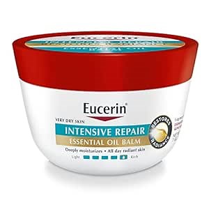 Eucerin Intensive Repair Essential Oil Balm, Body Balm for Very Dry Skin with Skin Essential Oils Shea Butter and Sunflower Oil, 7 Oz, Pack of 1