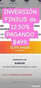 12.50% en #finsus PERO pagando $499. #cosecha #inversiones #inversion #rendimiento #finanzas