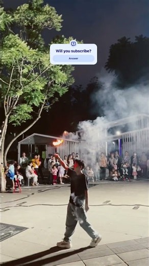 Catching an incredible night fire show in China