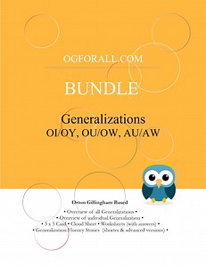 Generalization Rules Packet Bundle Oi/oy, Ou/ow, Au/aw, Orton Gillingham Based - Etsy