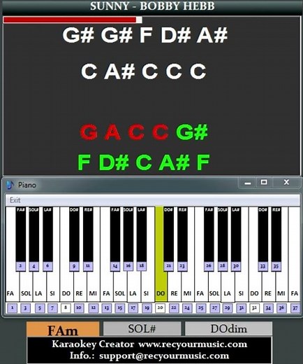 SUNNY BOBBY HEBB PIANO TUTORIAL #chord #easypiano #piano #music #accordi #Karaokeyversion