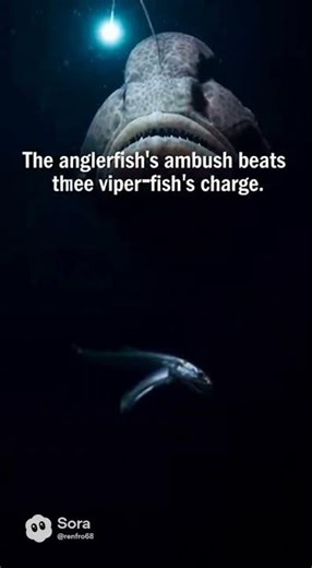 AnglerFish vs ViperFish #Anglerfish#Viperfish#DeepSeaPredator#OceanMysteries#Bioluminescence#Ocean