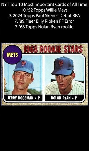 Top 10 Baseball Cards of All Time According to the New York Times