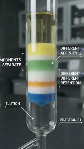🧪 How does column chromatography separate a mixture? #Chemistry