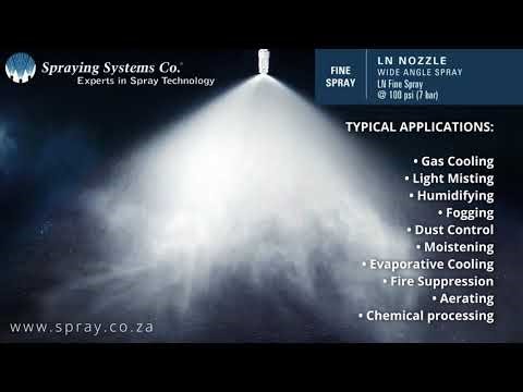 Wide Angle LN Fine Spray Nozzle Pattern Demonstration from Spraying Systems Co.