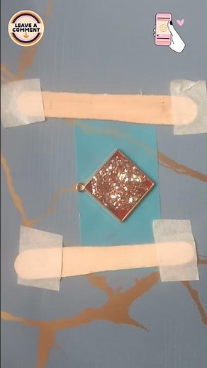 ✨ Golden Glitter UV Resin Locket | DIY Square Pendant | Handmade Resin Jewelry ✨