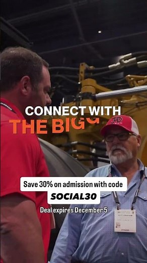 Don’t pay full price – get 𝟯𝟬% 𝗢𝗙𝗙 your admission to CONEXPO-CON/AGG 2026!