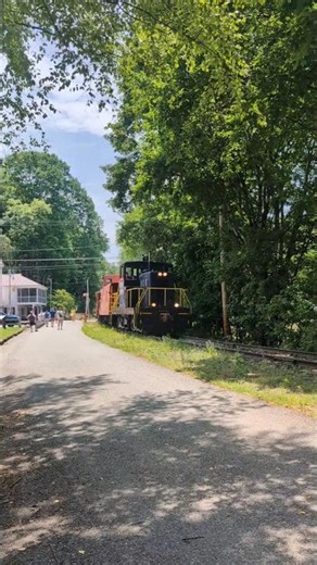The Northern Central Railway Engine No. 32 Passes through the Railroad Crossing in Railroad, , PA!