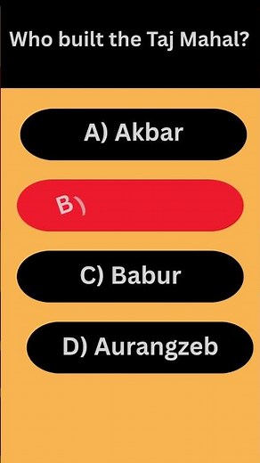 Who Built the Taj Mahal? 🤔 | Famous History GK Quiz 🏛️