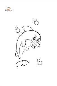 Cartoon dolphin Coloring page ♥ Online and Print for Free!