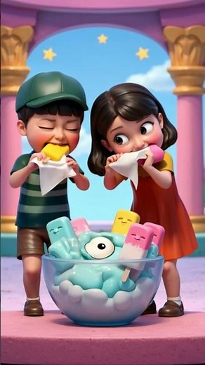 Ice Cube Slime Popsicles ASMR 🧊👽🍡 | AI Kids Lick Alien Face Pops with Crunchy Sounds!