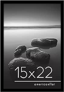 Americanflat 15x22 Poster Frame - Black Engineered Wood with Polished Plexiglass - Wide Picture Frame for Vertical or Horizontal Wall Display - Epic Collection - Black