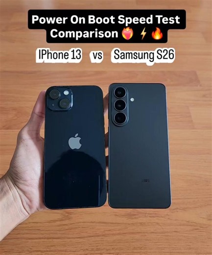 🔥 iPhone 13 vs Samsung S26 ⚡ Power On Boot Speed Test – Which Boots Faster? 😱 #shorts #viral #foryou