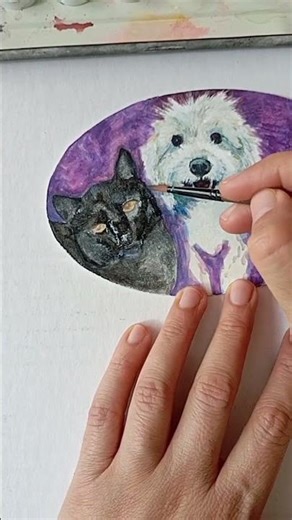 painting process petting art 😅