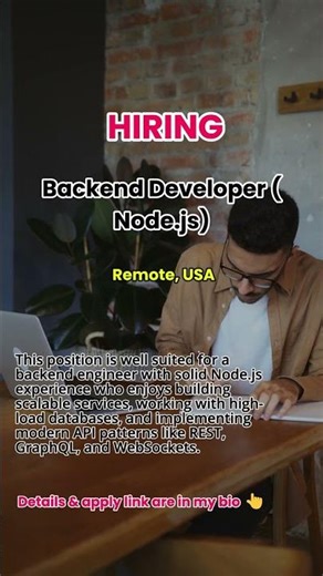 Hiring Backend Developer (Node.js)