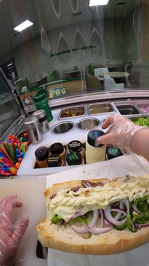 Subway POV Jeff's classic Philly cheesesteak #subway #fastfood #pov #asmr