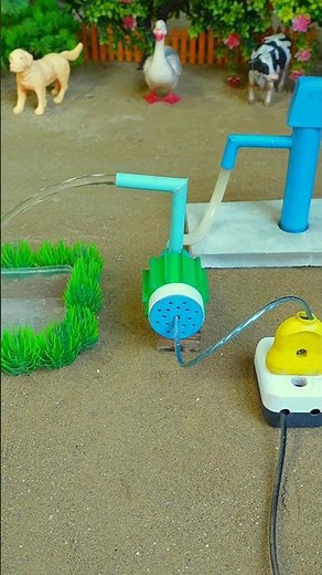 Mini hand pump project water with supply motor drinks goats duck farm #waterpump #shorts #596