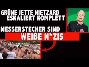 Grüne Jette Nietzard eskaliert komplett MIGRANTEN sind KEINE Messerstecher!