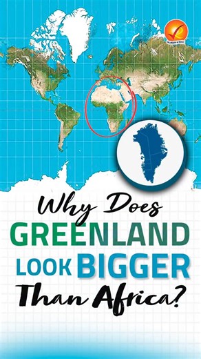 Greenland only looks bigger than Africa because of map distortion. The Mercator Projection stretches regions near the poles, while accurate projections reveal Africa’s true massive size. #upscexam #upscprelims#CurrentAffairs #greenland#WorldNews | Vajiram & Ravi