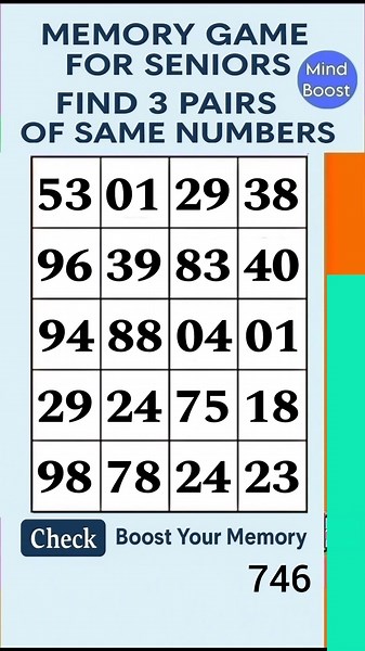 Daily Brain Exercise for Seniors and Adults – Simple Activity for Active Minds | Match the Numbers