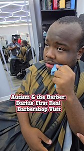 54K views · 1.5K reactions | Last December, Darius got his very first professional haircut from Barber Bean at Kean University in a quiet, calm setting. Today, he took an even bigger step...his first haircut at a real barbershop. He did amazing! That’s one less thing on our list as we get ready for the first day of school. #autismacceptance #neurodivergent #actuallyautistic #autismawareness #haircut | Irisa Nickie Leverette | Facebook